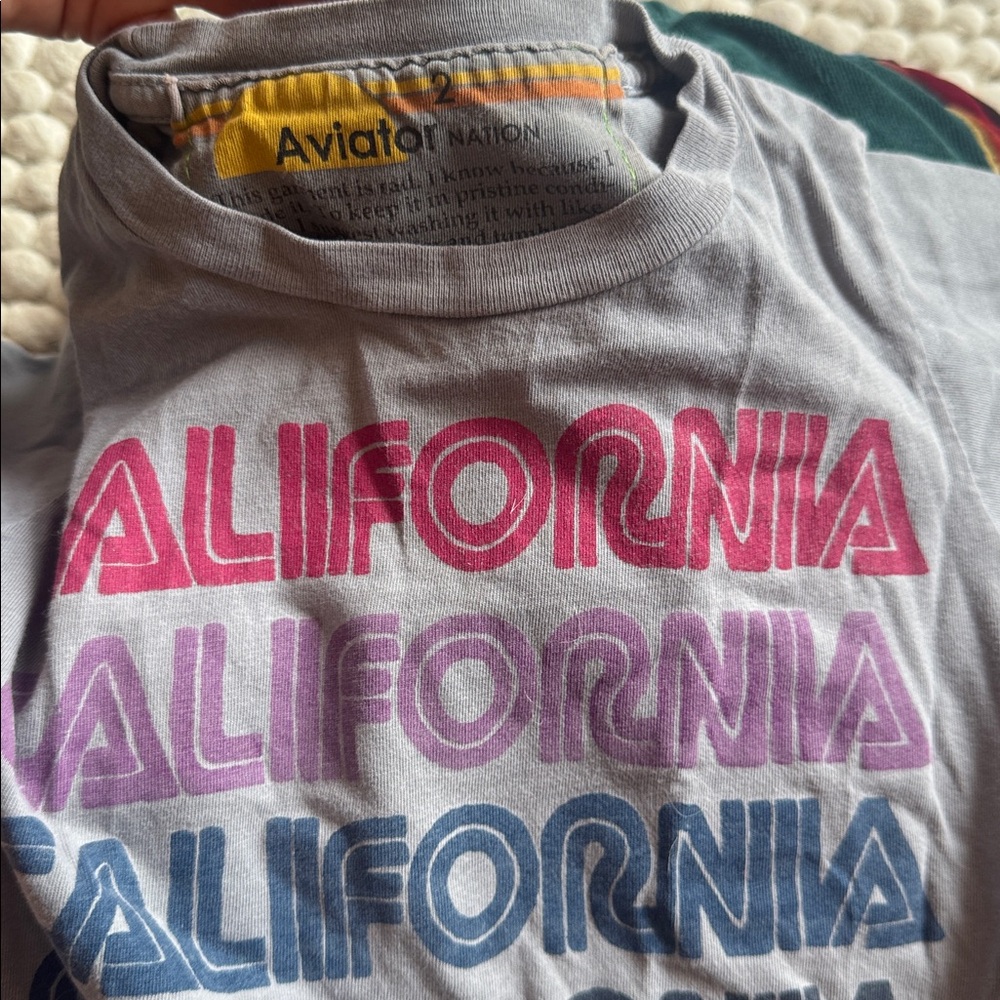 Aviator Nation Gray Tee with California Graphic